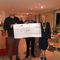 The cheque was presented with Mike Sutton, Mayor of Westbury in attendance.